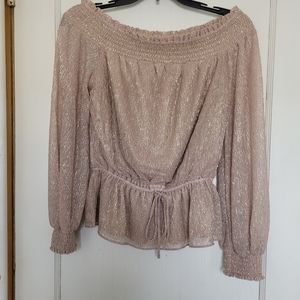 Whitehouseblackmarket shimmery off the shoulder top